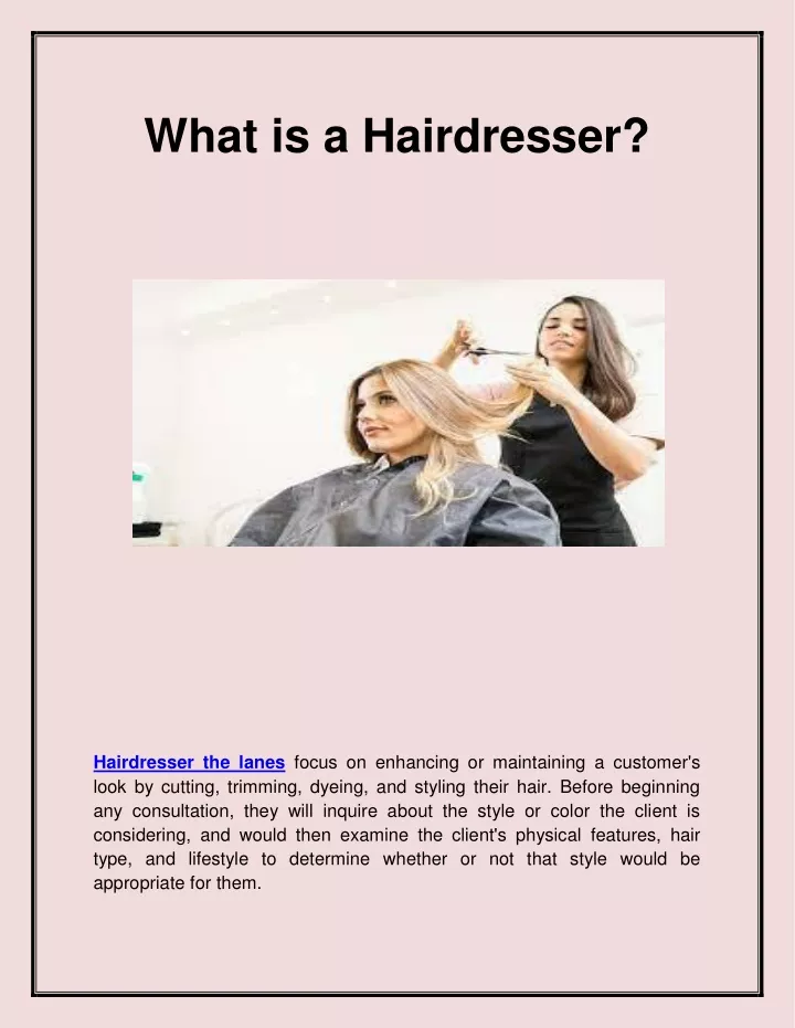 what is a hairdresser