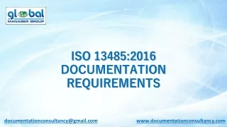 ISO 13485 Documents Presentation