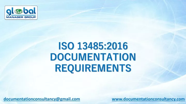 iso 13485 2016 documentation requirements