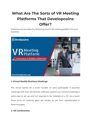 what are the sorts of vr meeting platforms that