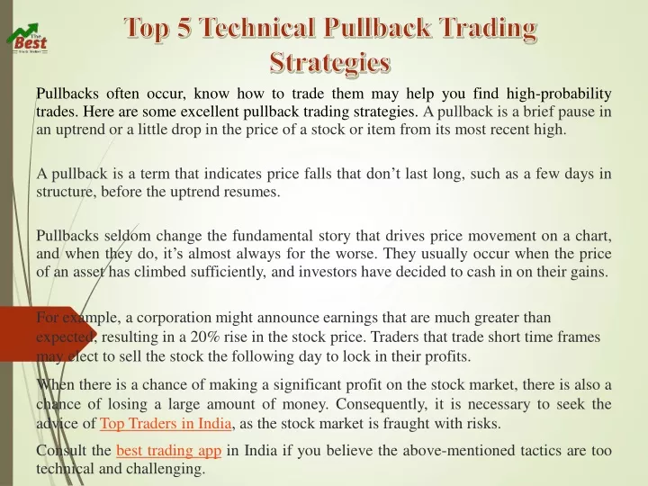 pullbacks often occur know how to trade them