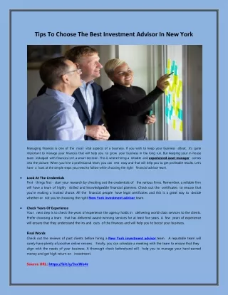 tips to choose the best investment advisor