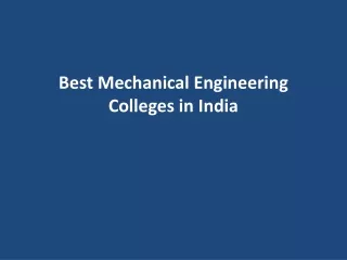 best mechanical engineering colleges in india