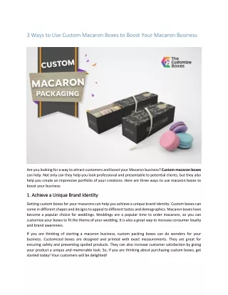3 ways to use custom macaron boxes to boost your