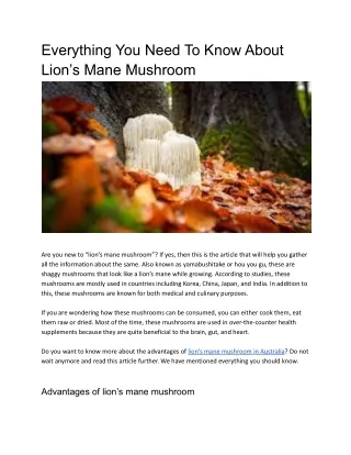 everything you need to know about lion s mane