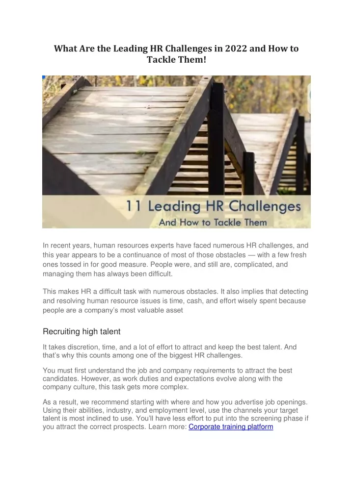 what are the leading hr challenges in 2022