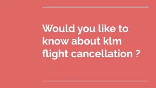 klm flight cancellation