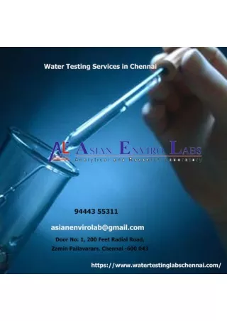 Water Testing Services in Chennai