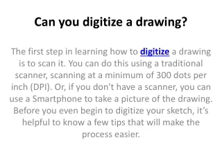 can you digitize a drawing