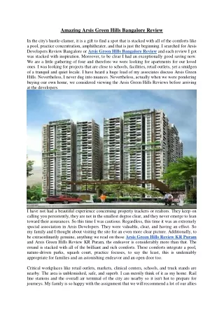 amazing arsis green hills bangalore review