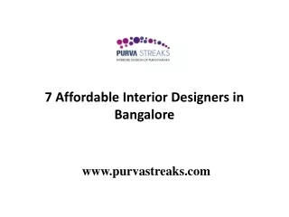 7 Affordable Interior Designers in Bangalore - Purvastreaks