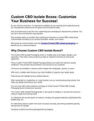 custom cbd isolate boxes customize your business for success