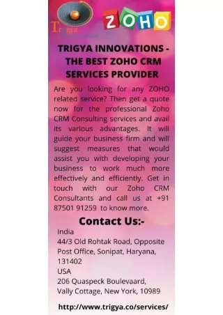 GET THE BEST ZOHO CRM SERVICES AND AVAIL ITS BENEFITS