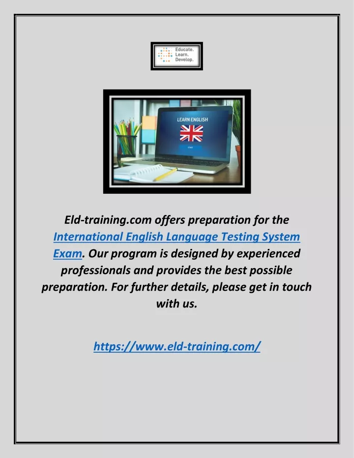 eld training com offers preparation