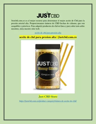 aceite de cbd para presion alta | Justcbd.com.co