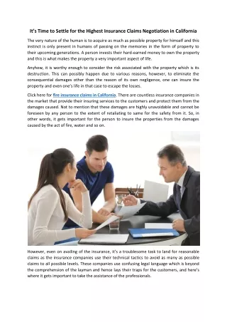 It’s Time to Settle for the Highest Insurance Claims Negotiation in California