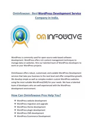 ominfowave best wordpress development service