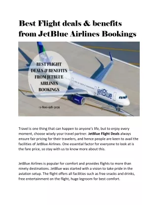 Best Flight deals & benefits from JetBlue Airlines Bookings