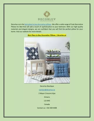 Best Place to Buy Decorative Pillows | Decorluv.ca