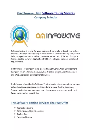 ominfowave best software testing services company