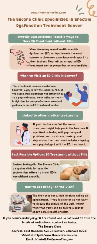 The Encore Clinic specializes in Erectile Dysfunction Treatment Denver
