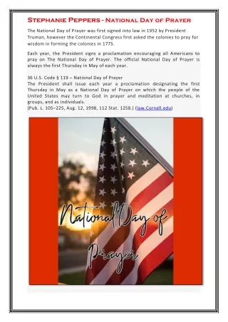 Stephanie Peppers - National Day Of Prayer