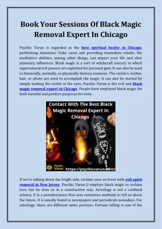 Book Your Sessions Of Black Magic Removal Expert In Chicago