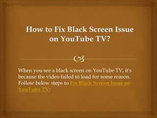 how to fix black screen issue on youtube tv