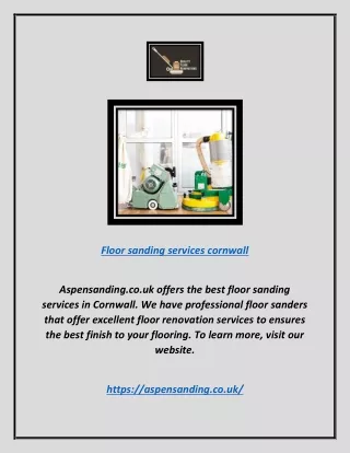 Floor Sanding Services Cornwall | Aspensanding.co.uk