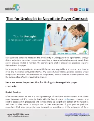 tips for urologist to negotiate payer contract