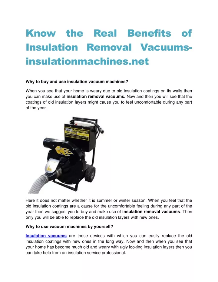 know the real benefits of insulation removal