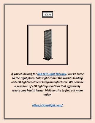 Red Led Light Therapy | Solaslight.com