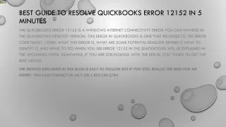 best guide to resolve quickbooks error 12152 in 5 minutes