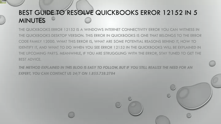 best guide to resolve quickbooks error 12152 in 5 minutes