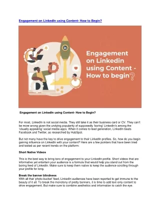 Engagement on LinkedIn using Content