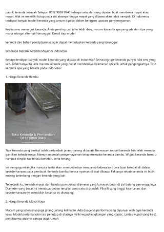 Toko Keranda Mayat CirebonHub 0812 9869 9940