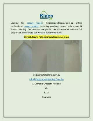 Carpet Repair | Kingscarpetcleaning.com.au