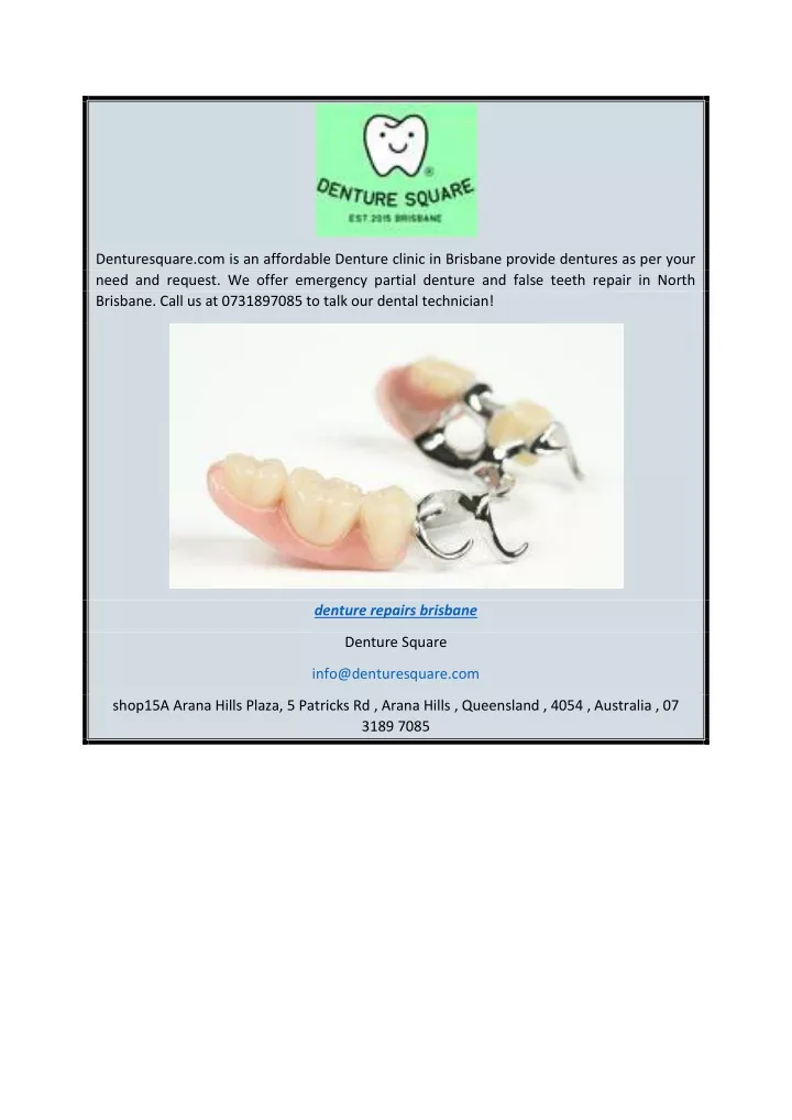 denturesquare com is an affordable denture clinic