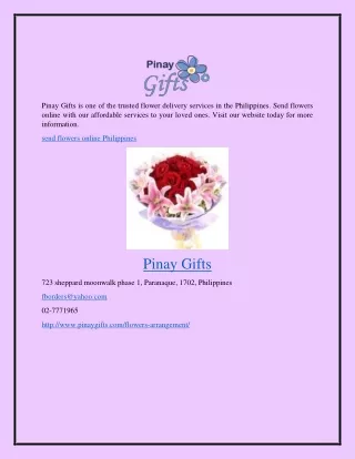 Send & Order Flowers Online in Philippines