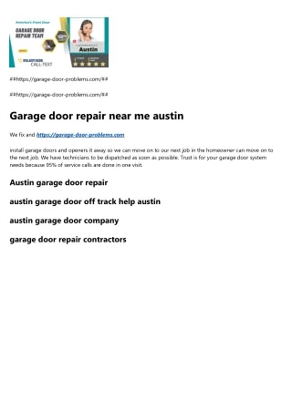 Garage door repair near me austin