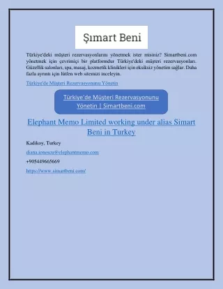 Türkiye'de Müşteri Rezervasyonunu Yönetin Simartbeni.com