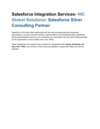 salesforce integration services hic global