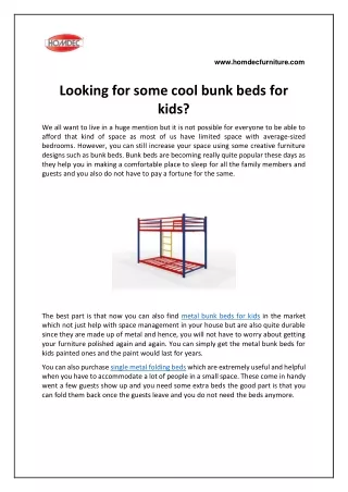 Looking for some cool bunk beds for kids