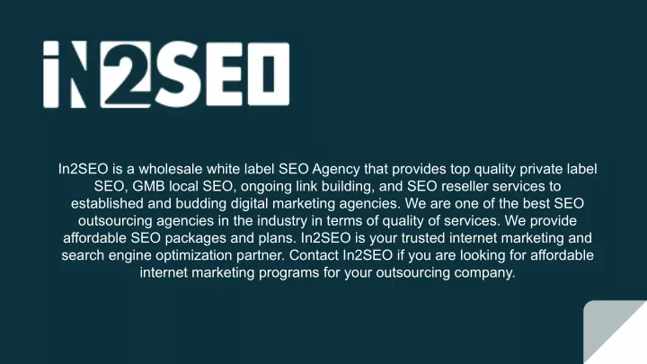 in2seo is a wholesale white label seo agency that