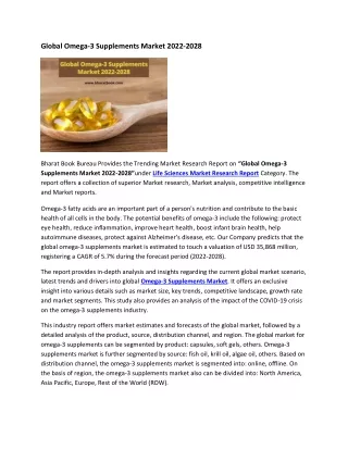 global omega 3 supplements market 2022 2028