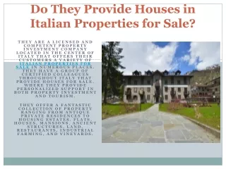 Do They Provide Houses in Italian Properties for sale.ppt
