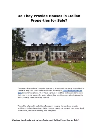 Do They Provide Houses in Italian Properties for Sale.pdf