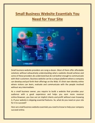 small business website essentials you need