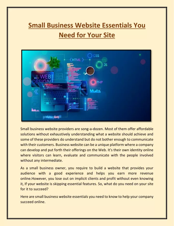 small business website essentials you need