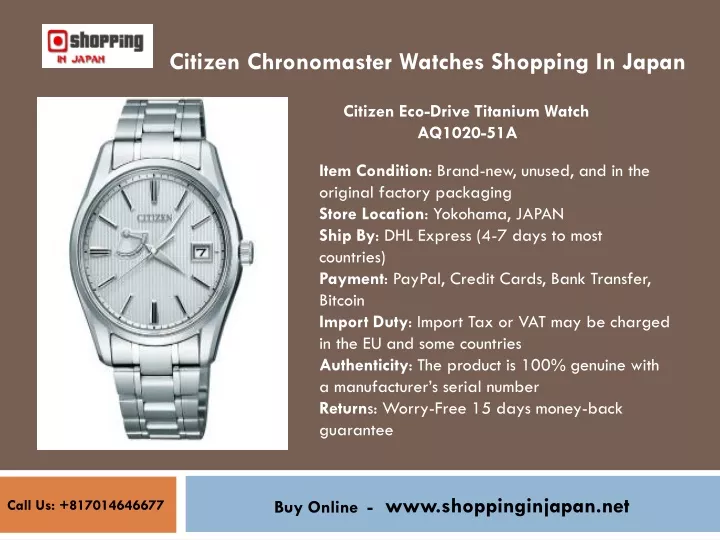 citizen chronomaster watches shopping in japan